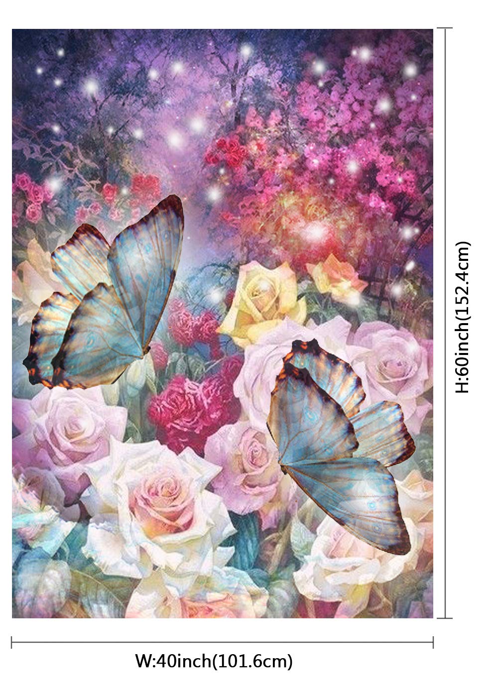 Amazon.co.jp: Simsant フラワータペストリー 中国ローズバタフライ